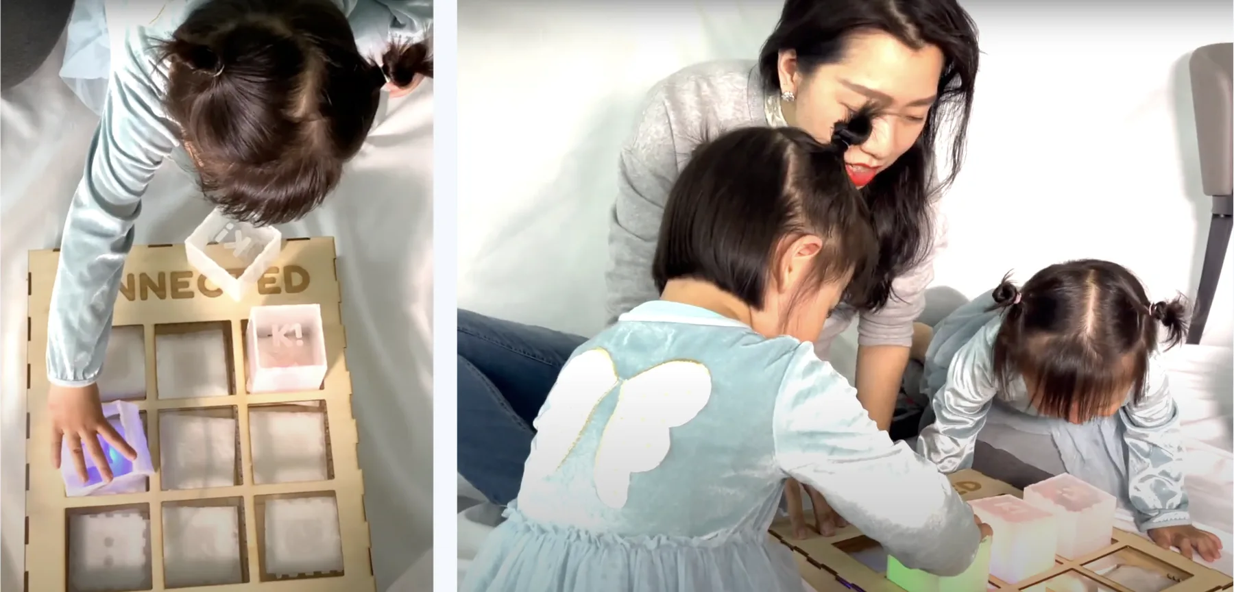 Kids playing with the K!nnected prototype at home