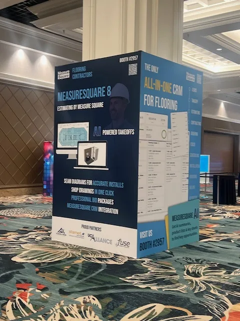 Column wrap advertising MeasureSquare 8 and the all-in-one flooring CRM